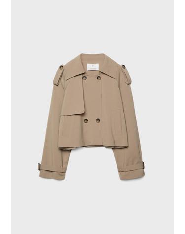 스트라디바리우스 테크니컬 크롭 더블 트렌치코트 5774/647/550 KHAKI
