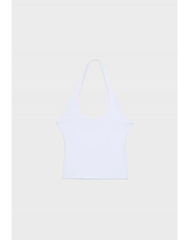 스트라디바리우스 슬림핏 레이서넥 홀터 민소매 티셔츠 7070/116/003 WHITE