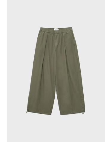 스트라디바리우스 스토퍼 와이드 배럴 포플린 팬츠 7266/400/550 KHAKI