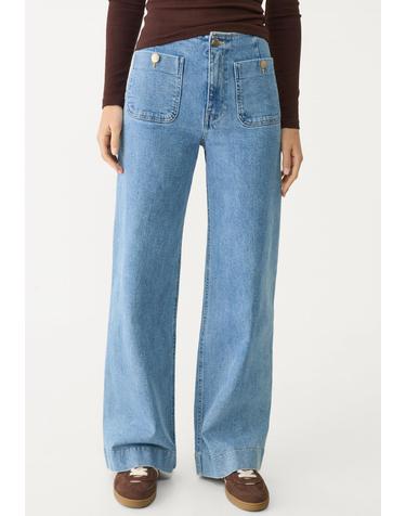 스트라디바리우스 하이웨이스트 와이드 플레어 진 1477/779/701 MEDIUM LIGHT BLUE DENIM
