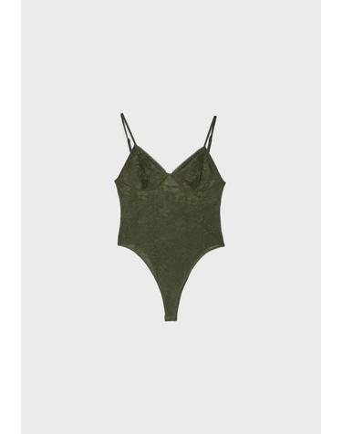 스트라디바리우스 레이스 스트랩 바디수트 6791/341/530 OLIVE GREEN