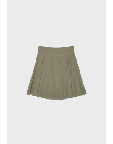 스트라디바리우스 플리츠 A라인 미디 스커트 7422/250/550 KHAKI