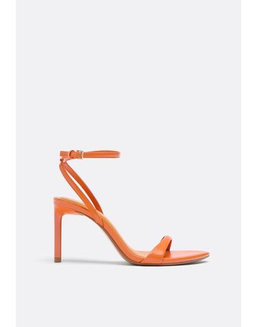 스트라디바리우스 새틴 하이힐 앵클 스트랩 샌들 9703/870/070 ORANGE
