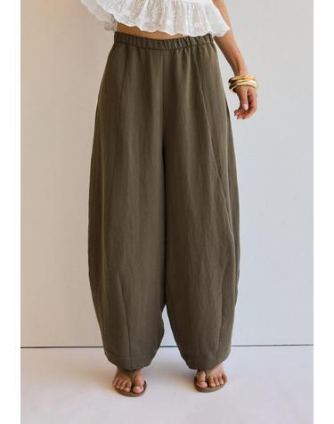 스트라디바리우스 드로스트링 라이오셀 혼방 배럴 팬츠 8273/210/550 KHAKI