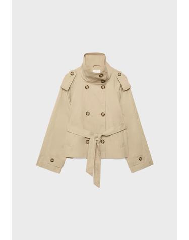 스트라디바리우스 하이넥 벨트 숏 트렌치 코트 1785/118/450 BEIGE