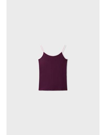 스트라디바리우스 리브드 라운드넥 민소매 탑 2540/422/651 DARK PURPLE