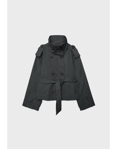 스트라디바리우스 하이넥 벨트 숏 트렌치 코트 1785/118/250 DARK GREY