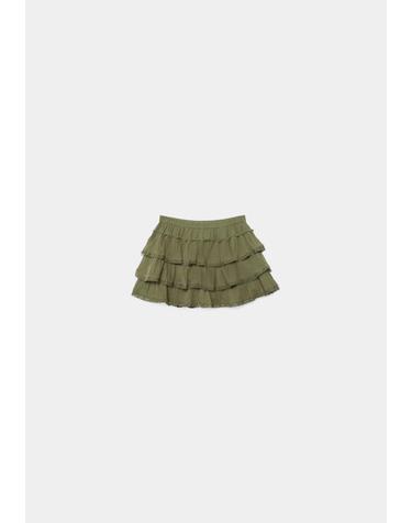 스트라디바리우스 러플 레이어드 미니 스커트 1261/250/550 KHAKI