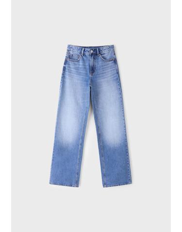스트라디바리우스 하이라이즈 와이드 청바지 4891/746/741 MEDIUM LIGHT BLUE DENIM