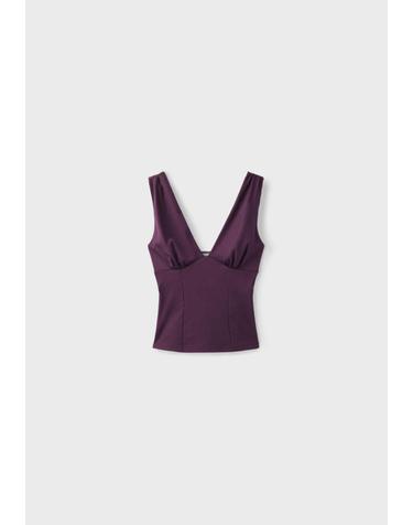스트라디바리우스 브이넥 언더버스트 민소매 탑 6625/185/650 PURPLE