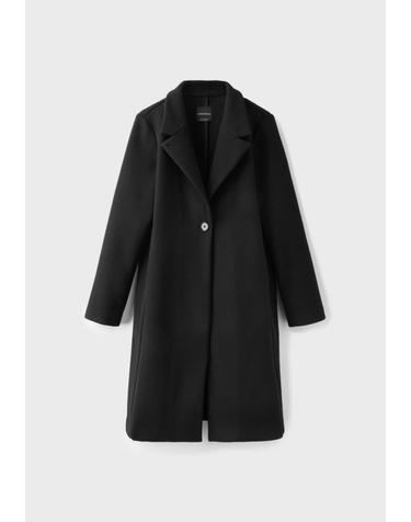 스트라디바리우스 소프트 라펠 미디 코트 5801/100/001 BLACK