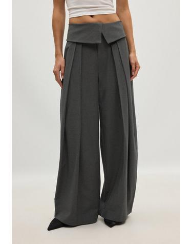 스트라디바리우스 턴업 밴드 와이드 플리츠 팬츠 4615/152/250 DARK GREY