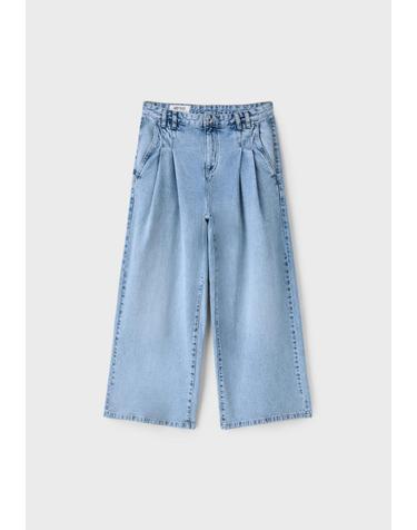 스트라디바리우스 플리츠 와이드핏 청바지 8343/329/711 MEDIUM LIGHT BLUE DENIM
