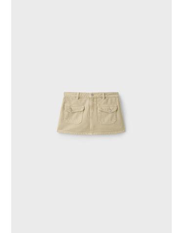 스트라디바리우스 카고 코튼 미니 스커트 팬츠 4656/801/450 BEIGE