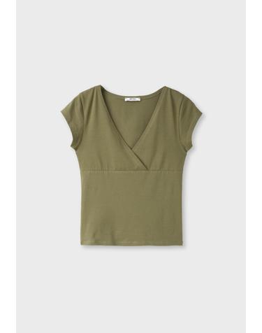 스트라디바리우스 언더버스트 브이넥 반팔 탑 8069/595/550 KHAKI