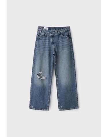 스트라디바리우스 크로스 와이드 디스트로이드 청바지 8340/320/712 MEDIUM BLUE DENIM