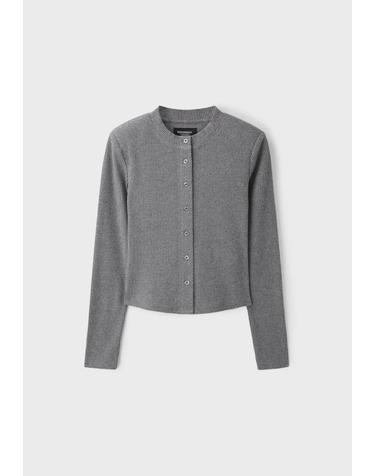 스트라디바리우스 숄더패드 라운드넥 니트 가디건 5001/912/250 DARK GREY