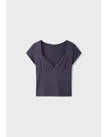 스트라디바리우스 폴리아미드 브이넥 캡소매 티셔츠 6652/653/250 DARK GREY