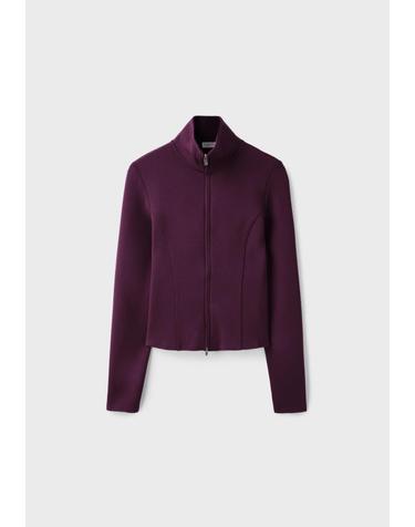 스트라디바리우스 소프트 슬림핏 집업 스웨트셔츠 6587/240/651 DARK PURPLE