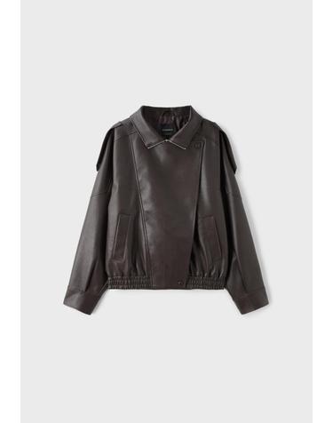 스트라디바리우스 오버핏 페이크 레더 바이커 자켓 1720/458/401 BROWN