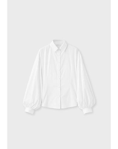 스트라디바리우스 벌룬 소매 포플린 긴팔 셔츠 6239/223/003 WHITE