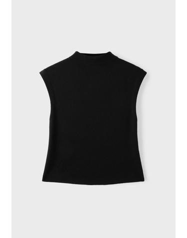 스트라디바리우스 스탠드 칼라 슬림핏 민소매 니트 탑 5009/410/001 BLACK