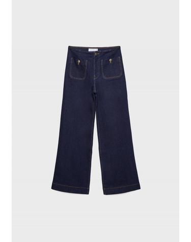 스트라디바리우스 미니멀 패치 포켓 플레어 청바지 1477/779/704 OVERDYED BLUE DENIM