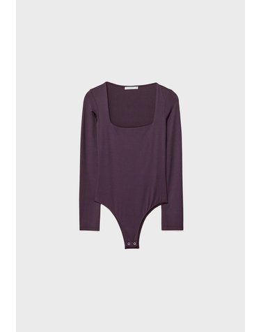 스트라디바리우스 스퀘어넥 긴소매 바디수트 6560/927/651 DARK PURPLE