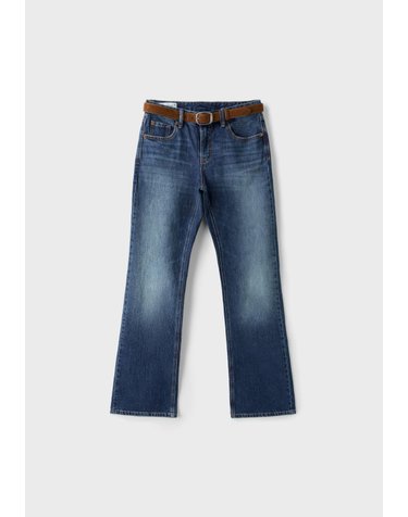 스트라디바리우스 벨트 미드라이즈 부츠컷 청바지 4868/663/725 LIGHT GREY DENIM WASH