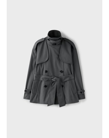 스트라디바리우스 하이넥 벨트 트렌치 코트 5842/137/250 DARK GREY