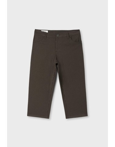 스트라디바리우스 스트라이프 슬림핏 카프리 팬츠 8434/658/400 BROWN