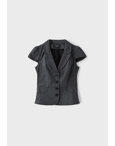 스트라디바리우스 핀스트라이프 포켓 반팔 셔츠 6094/176/250 DARK GREY