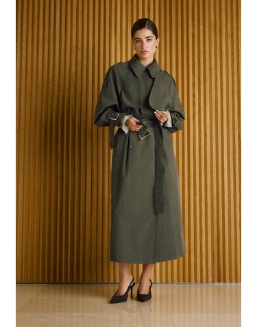 스트라디바리우스 오버사이즈 롱 트렌치 코트 5843/156/550 KHAKI