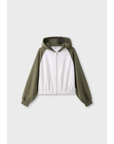 스트라디바리우스 투톤 래글런 집업 후드티 8232/635/550 KHAKI