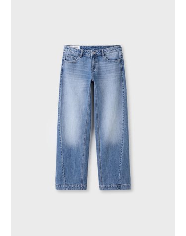 스트라디바리우스 로우라이즈 스트레이트 청바지 8341/380/701 MEDIUM LIGHT BLUE DENIM