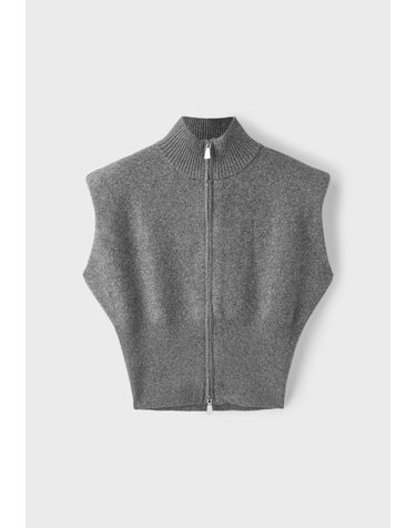 스트라디바리우스 패드숄더 집업 니트 베스트 5112/431/250 DARK GREY