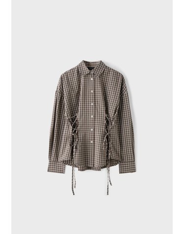 스트라디바리우스 체크 타이 긴팔 셔츠 6247/300/400 BROWN