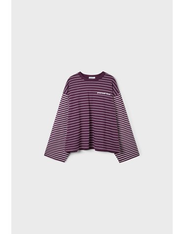 스트라디바리우스 오버사이즈 스트라이프 티셔츠 6664/846/651 DARK PURPLE