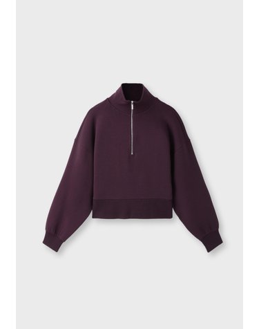 스트라디바리우스 하이넥 집업 크롭 스웨트셔츠 6586/234/651 DARK PURPLE
