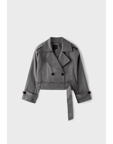 스트라디바리우스 패드 숄더 크롭 트렌치 코트 5783/100/202 GREY