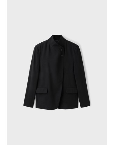 스트라디바리우스 비대칭 스탠드 칼라 블레이저 5933/181/001 BLACK