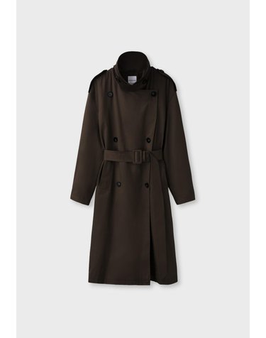 스트라디바리우스 더블브레스트 롱 트렌치 코트 5820/400/400 BROWN