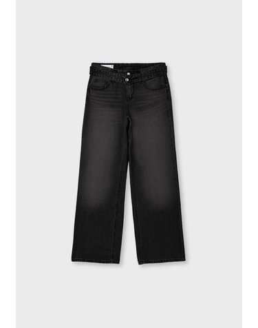 스트라디바리우스 더블웨이스트 와이드 청바지 4806/247/709 BLACK DENIM WASH