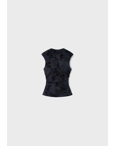 스트라디바리우스 플록 퍼넬넥 민소매 탑 6647/431/250 DARK GREY