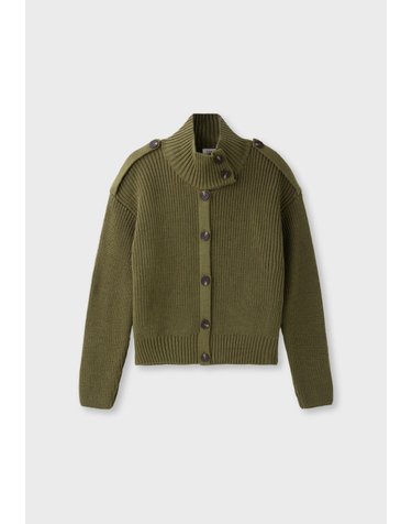 스트라디바리우스 하이넥 버튼업 니트 가디건 5054/010/550 KHAKI