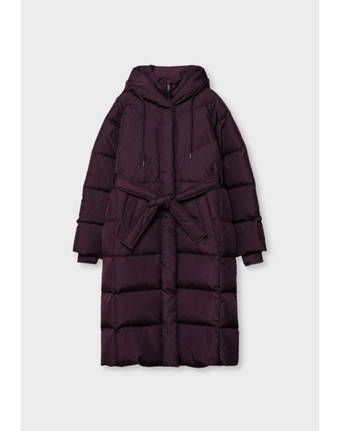 스트라디바리우스 벨트 후드 롱 패딩 코트 5896/120/650 PURPLE