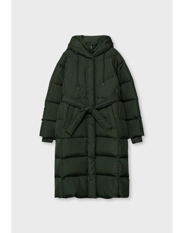 스트라디바리우스 벨트 후드 다운 롱 패딩 코트 5896/121/550 KHAKI