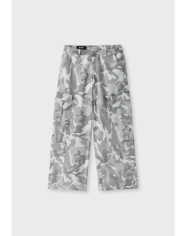 스트라디바리우스 카모 프린트 스트레이트 카고 팬츠 8293/870/200 GREY