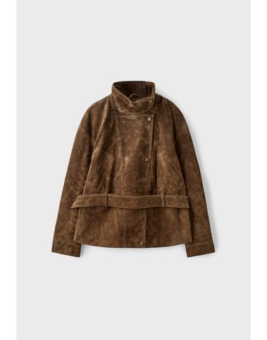 스트라디바리우스 레더 하이넥 벨트 트렌치 코트 5706/001/410 BROWN