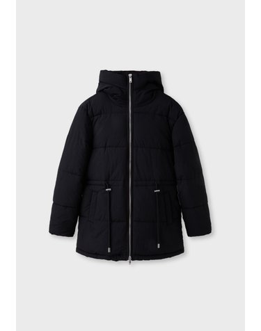 스트라디바리우스 후드 미디 패딩 코트 5831/134/001 BLACK